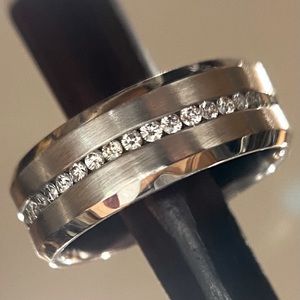 1ct Eternity 💎 Men’s Wedding Band 14kt White Gold